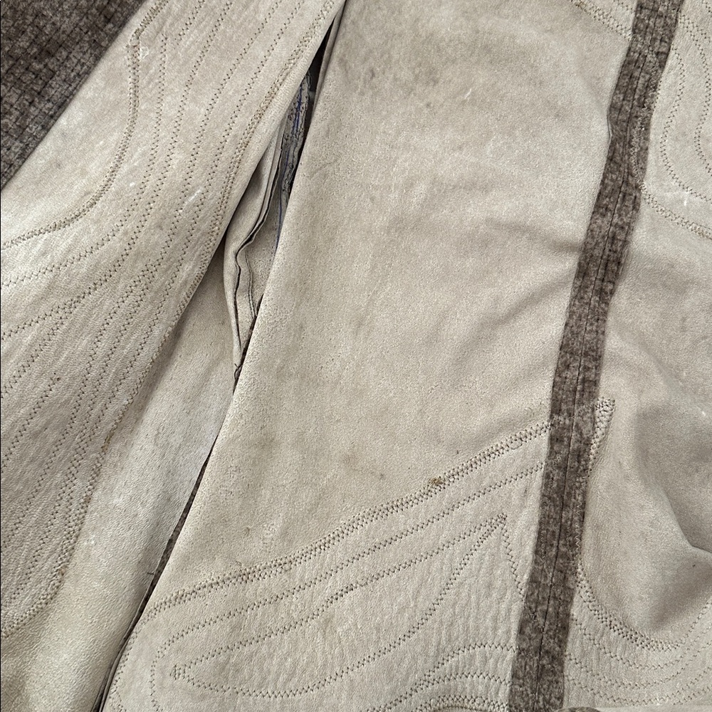 Vintage Lisandro Sarasola Art To Wear Printed Suede Tapestry Jacket S/M - Picture 3 of 6